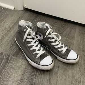 Grey high top converse size 5.5 for women size 3 youth